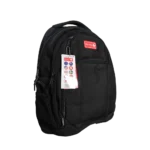 Bentley Plain Black 4 Zippers Backpack