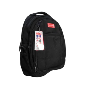 Bentley Plain Black 4 Zippers Backpack
