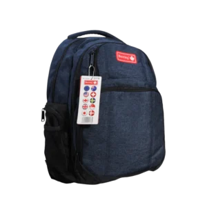Bentley Plain Navy 4 Zippers Backpack