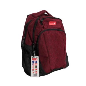 Bentley Plain Red 4 Zippers Backpack
