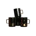 Black & Gold 350ml Mugs Set