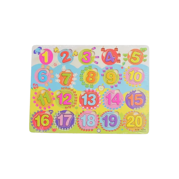 Colorful english numbers wooden board