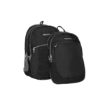 Exsport 2-Parts Plain Black Backpack 5 Zippers