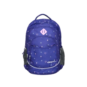 Exsport Hearts Blue 3 Zippers Backpack