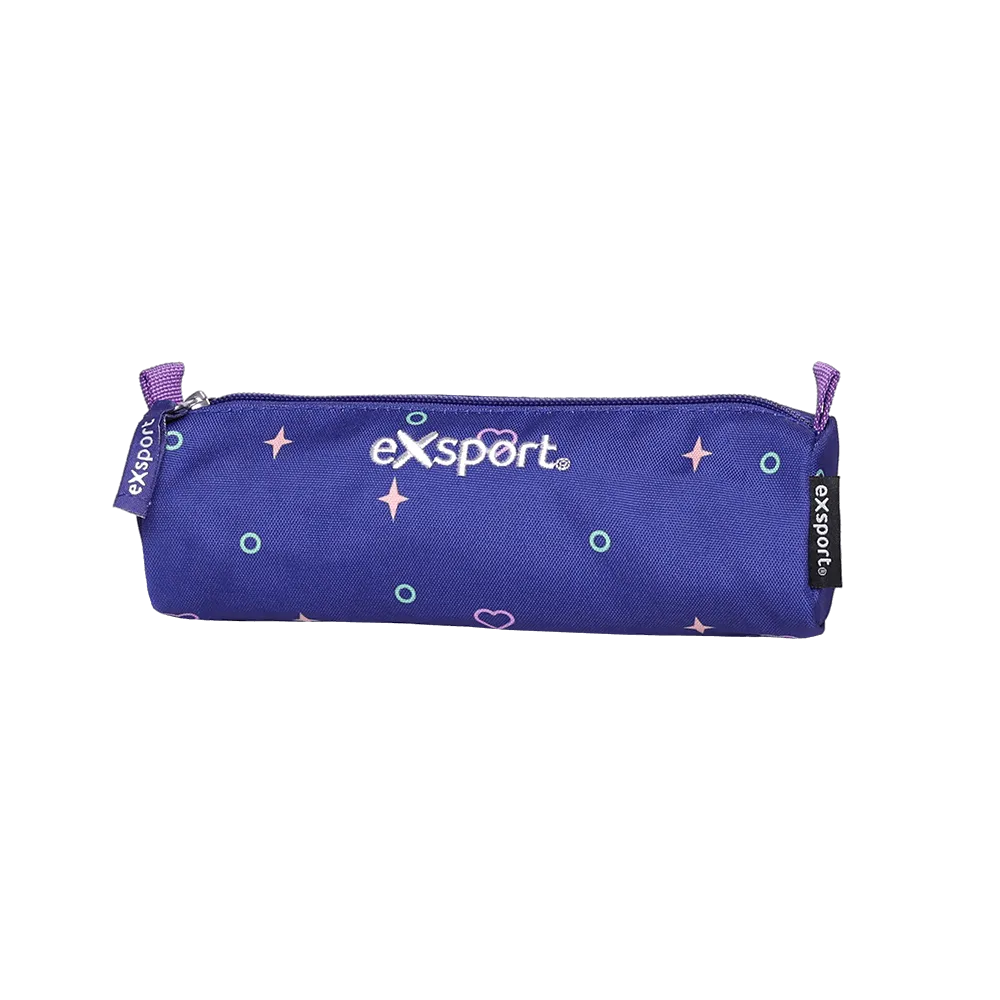 Exsport-Hearts-Blue-One-Zipper-Pencil-Case