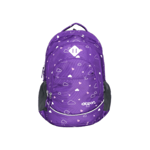 Exsport Hearts & Clouds Purple Backpack 3 Zippers
