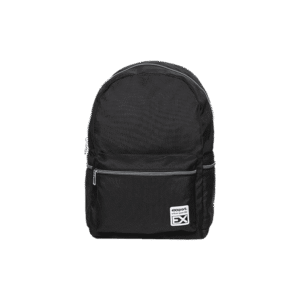 Exsport Plain Black Backpack 2 Zippers
