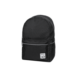 Exsport Plain Black Backpack 2 Zippers1