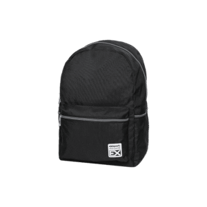 Exsport Plain Black Backpack 2 Zippers1