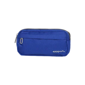 Exsport Plain Blue 3-Zippers Pencil Case