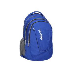 Exsport Plain Blue Backpack 4 Zippers1