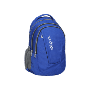 Exsport Plain Blue Backpack 4 Zippers1