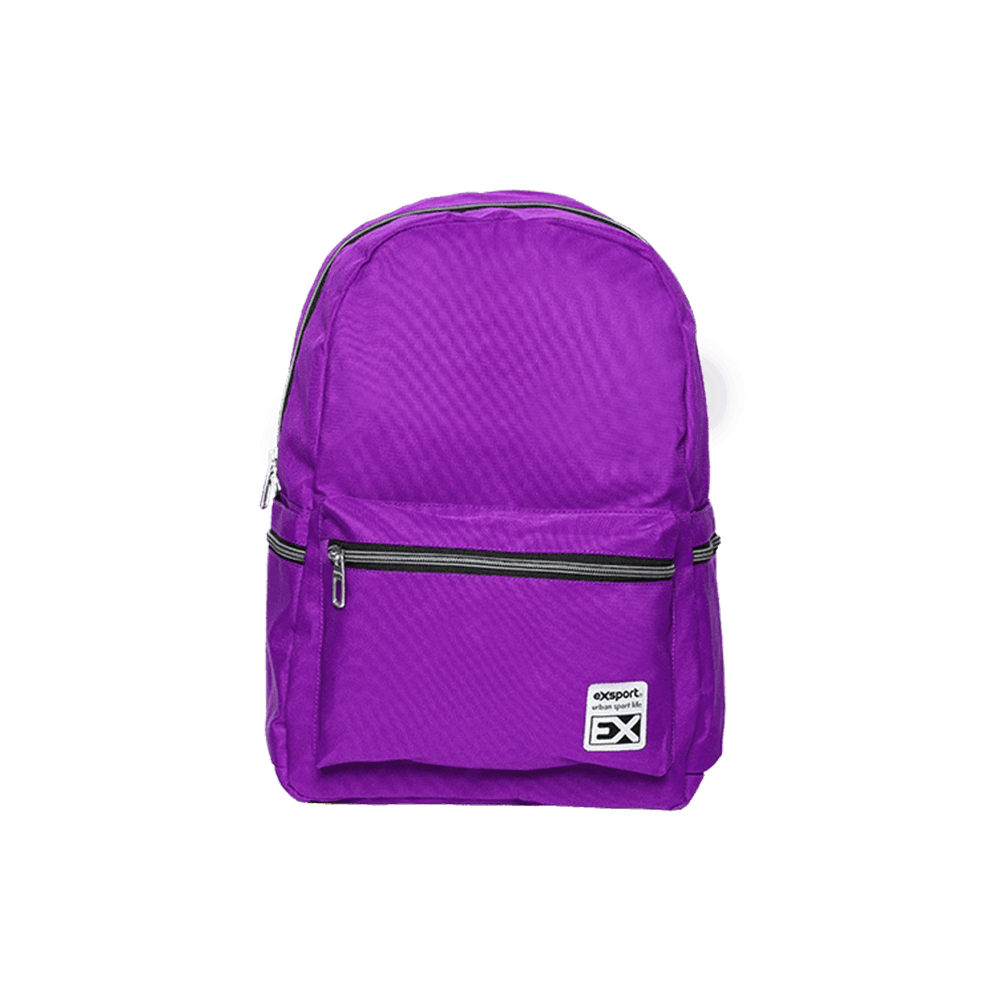 Exsport-Plain-Purpe-Backpack-2-Zippers