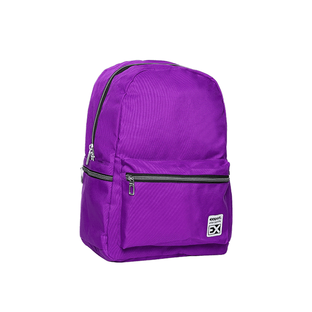 Exsport-Plain-Purpe-Backpack-2-Zippers1