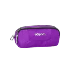 Exsport Plain Purple Double Zipper Pencil Case