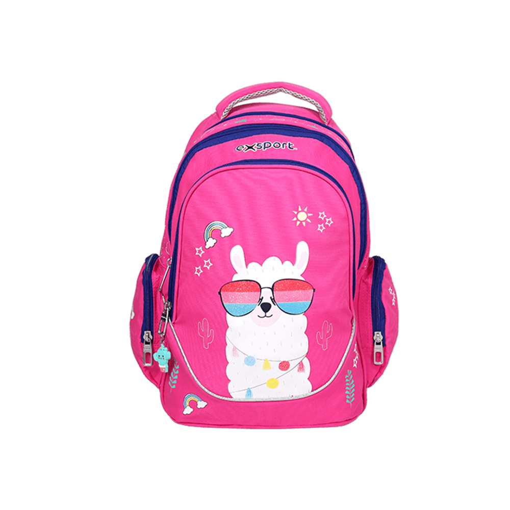 Exsport-Sheep-Pink-Large-Backpack-3-Zippers