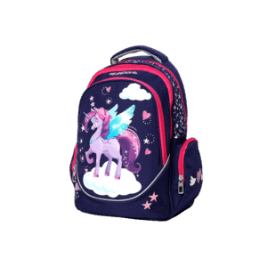 Exsport Unicorn Navy Large Backpack 3 Zippers1