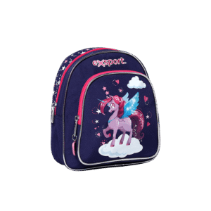 Exsport Unicorn Navy Small Backpack 3 Zippers1