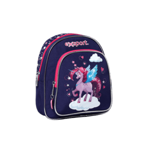 Exsport Unicorn Navy Small Backpack 3 Zippers1