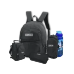 Genius 16" Black Backpack 5Pcs Set