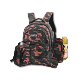 Genius 18" Militery Orange Backpack 5Pcs Set