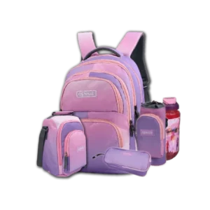 Genius 18" Purple & Pink Backpack 5Pcs Set