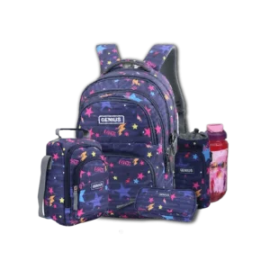 Genius 18" Stars Navy Backpack 5Pcs Set