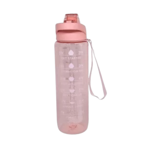 Light Weighted 1000ml Pink Marked Water Bottle