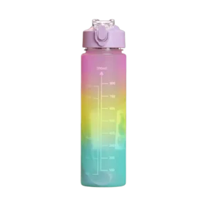 Matte 1000ml Purple Lid Water Bottle with Stickers