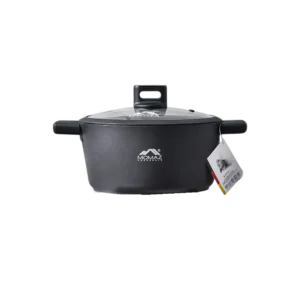 Momaz Black 28cm Marble Pot with Glass Lid