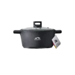 Momaz Black 30cm Marble Pot with Glass Lid