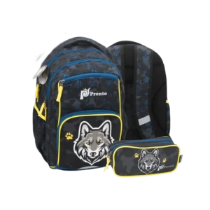 Pronto 18inch Wolf School Bag 2Pcs Set
