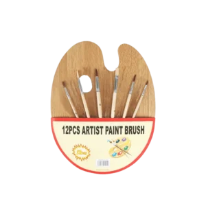 Wooden Painting Palette Set with Brushes