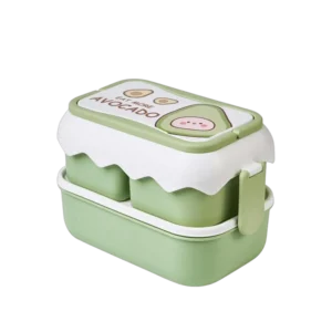 Avocado 3 Compartment Double-Layer Lunch Box