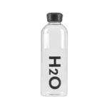 Borosilicate 1000ml Black H2O Water Bottle
