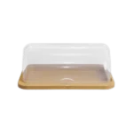 Bread 42x32x15cm Beige Bread Storage Box with Transparent Cover