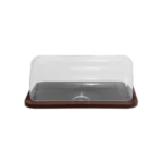 Bread 42x32x15cm Brown Bread Storage Box with Transparent Cover