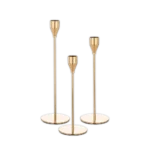 Decor 3 Pcs Golden Candle Holders Set
