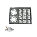 Momaz 12Pcs Flower Grey Streaked Coffee Cups Set with Dishes