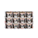 Momaz 12Pcs White & Black Bedouin Design Coffee Cups