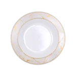Momaz 20cm Porcelain Beige Frame Deep Round Plate