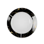 Momaz 19cm Porcelain Black Frame Flat Round Plate