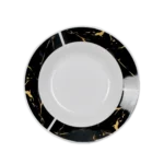 Momaz 23cm Porcelain Black Frame Deep Round Plate