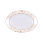 Momaz 30cm Porcelain Beige Frame Oval Plate