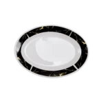 Momaz 35cm Porcelain Black Frame Oval Plate