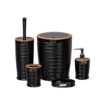 Momaz 5Pcs Black Bathroom Set