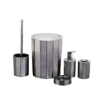 Momaz 5Pcs Silver Bathroom Set