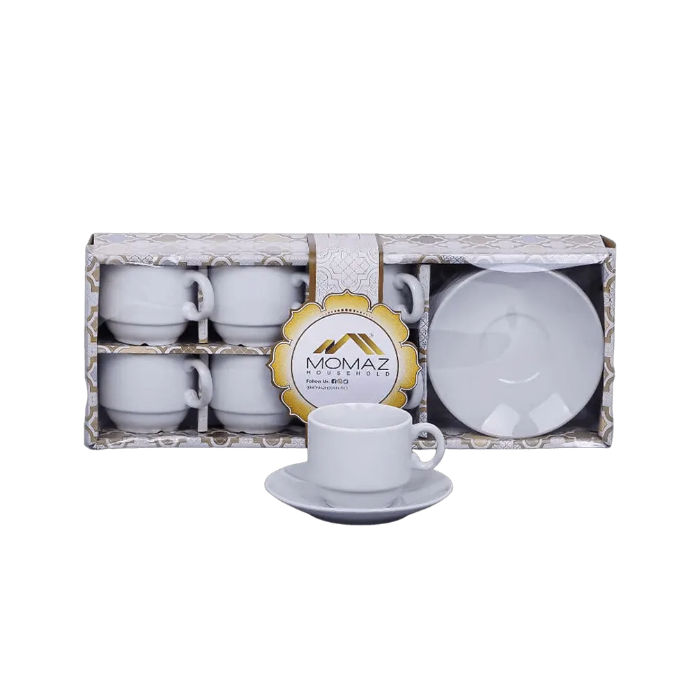Momaz-6Pcs-White-Coffee-Cups-Set-with-Dishes
