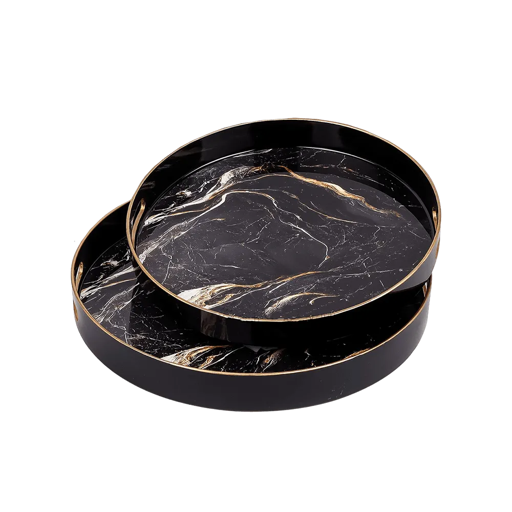 Momaz-Round-Black-Marble-2Pcs-Trays-Set1