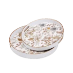 Momaz Round Flowers 2Pcs Trays Set
